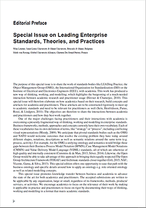 Leading Enterprise Standards, Theories and Practices